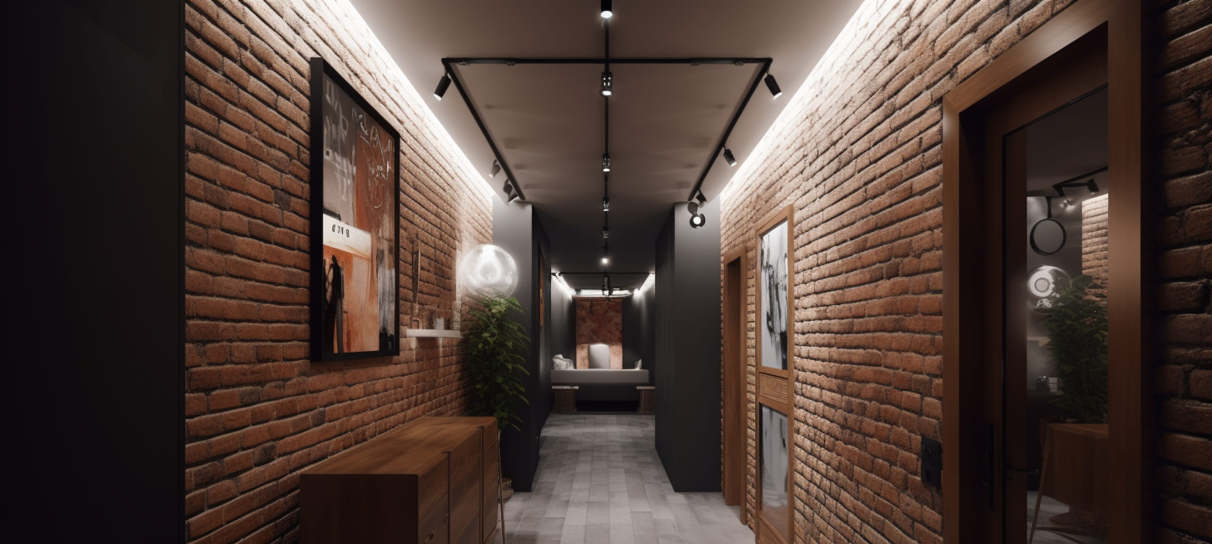 Парящие натяжные потолки в прихожей