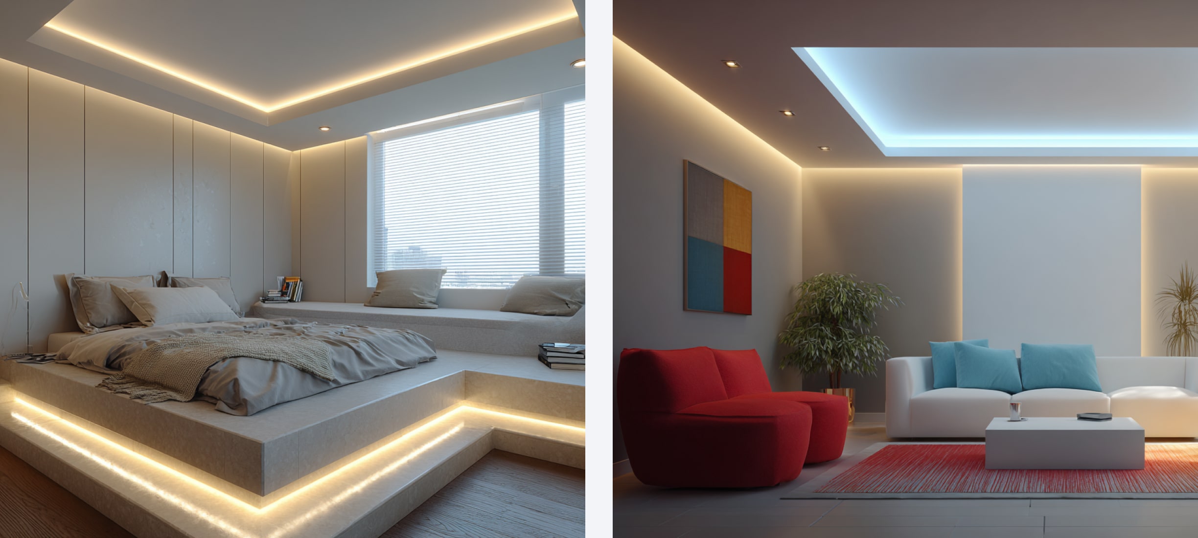 Парящие натяжные потолки в квартире